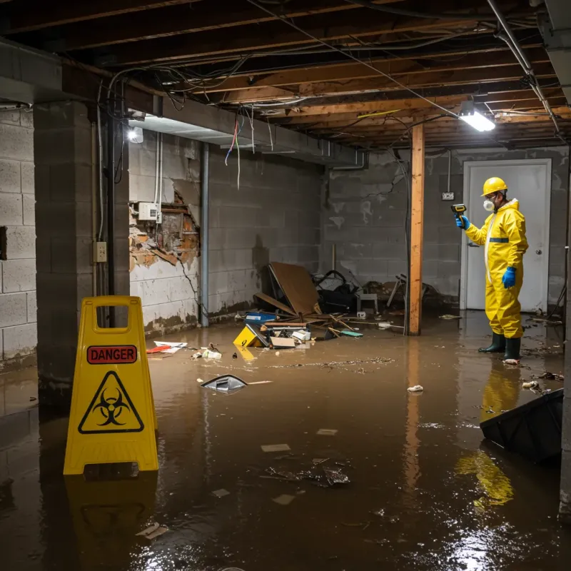 Flooded Basement Electrical Hazard in Georgetown, IN Property